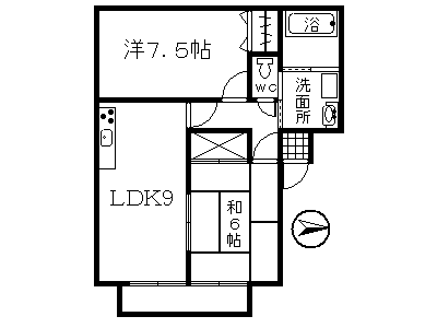 ソレジオ・ボナール(2LDK/1階)の間取り写真