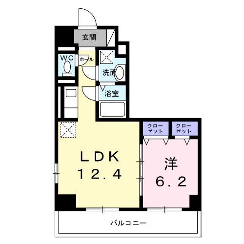 サンライズ 江平中町(1LDK/5階)の間取り写真