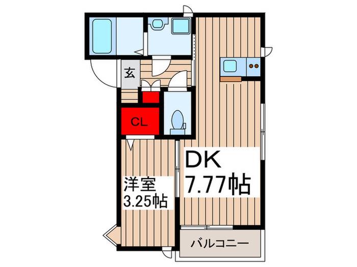 ルミエール朝霞台(1DK/3階)の間取り写真