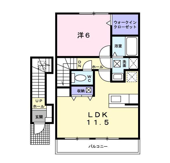 イグレック藤の森(1LDK/2階)の間取り写真