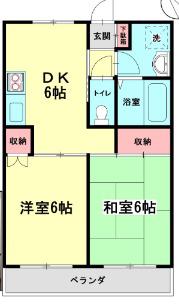 小嶋ハイム(2DK/1階)の間取り写真
