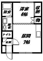 アルファコート(1DK/2階)の間取り写真