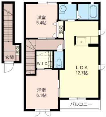 メゾンウィステリアA(2LDK/2階)の間取り写真