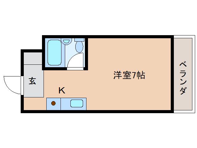 第二万葉学生ハイツ(ワンルーム/2階)の間取り写真