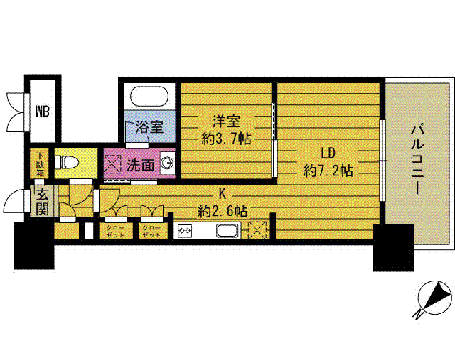 RJRプレシア大分駅前(1LDK/10階)の間取り写真