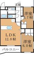 ピノ・ソレアード(2LDK/2階)の間取り写真
