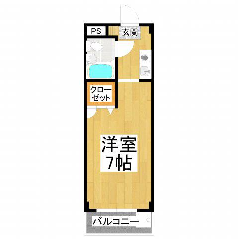 マンション谷佐(1K/3階)の間取り写真
