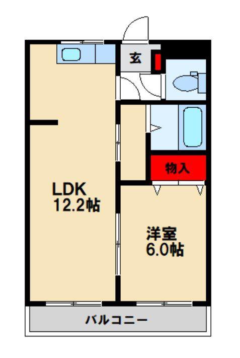 エポック弥生が丘II(1LDK/1階)の間取り写真