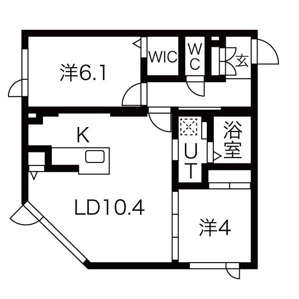 アルファスクエアドミニオン北18条(2LDK/3階)の間取り写真