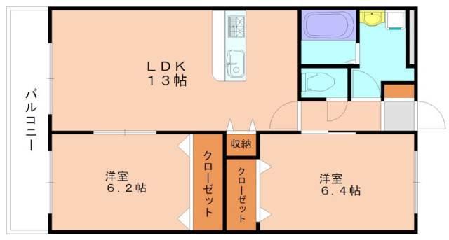 シーサイドヒルズHK-I(2LDK/1階)の間取り写真