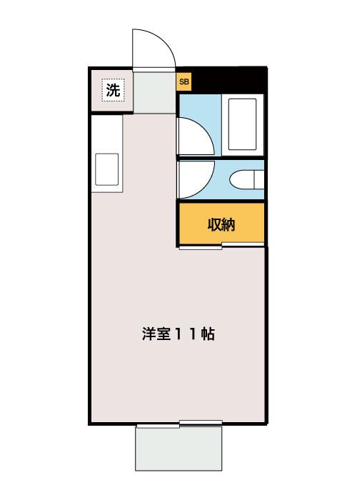 ヴィラネルI(ワンルーム/1階)の間取り写真