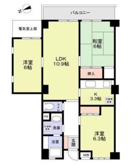 メゾンWAT(3LDK/2階)の間取り写真