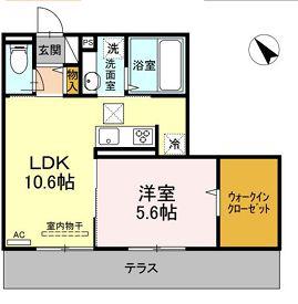 COLINA DO SOL(1LDK/1階)の間取り写真