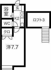 シェリール・ミニC(1K/1階)の間取り写真