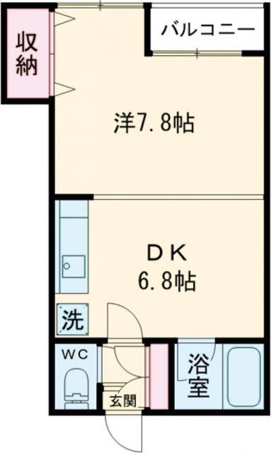 メゾンパティオ松風町(1DK/4階)の間取り写真