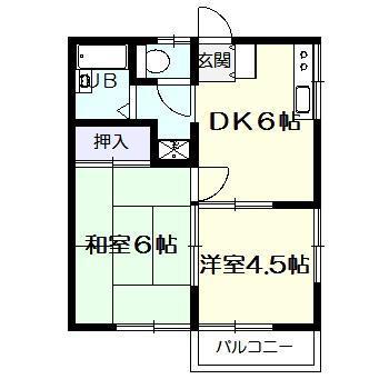 REPUTE 春風(2DK/2階)の間取り写真