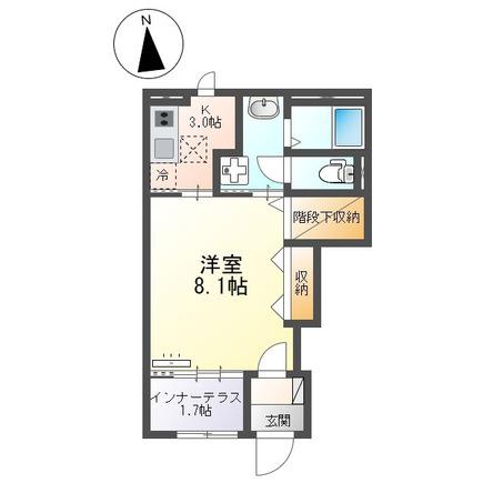 スターテラスII南田町(1K/1階)の間取り写真