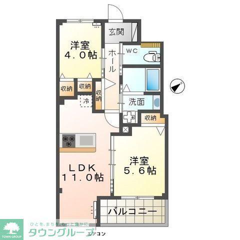 フォルトゥナ(2LDK/1階)の間取り写真