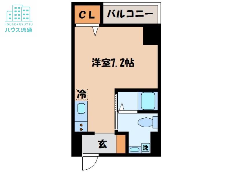 TWO LIVING(ワンルーム/1階)の間取り写真