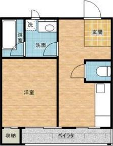 ミカドハイツ(1DK/3階)の間取り写真