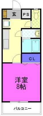 NAKAHARA Ⅰ(1K/3階)の間取り写真