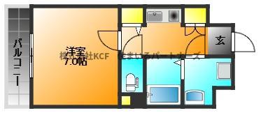 ティファニーヒルズ(1K/2階)の間取り写真