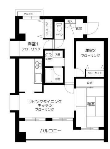 ヴィスタガーデン東小金井(3LDK/4階)の間取り写真