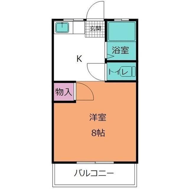 プチベール竹田(1K/1階)の間取り写真