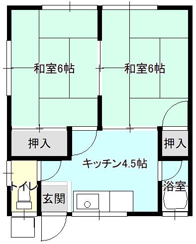 山城アパート(1DK/2階)の間取り写真