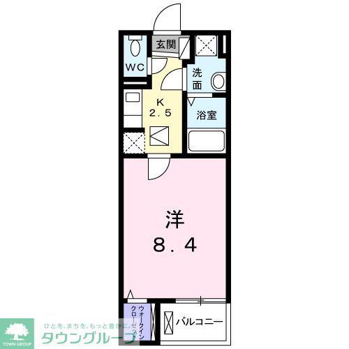 エメラルド(1K/1階)の間取り写真