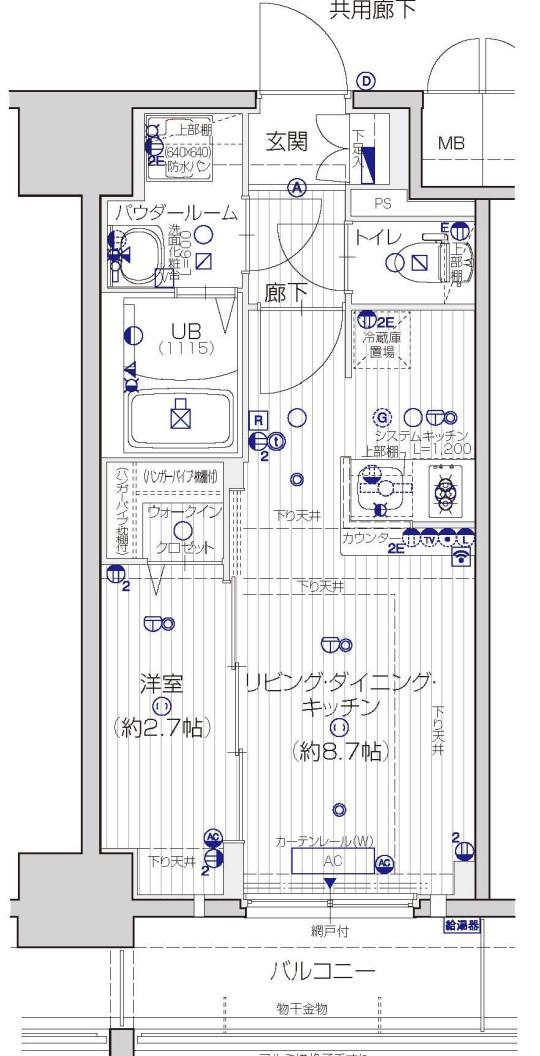 エスリード ザ・レガリア新栄PREMIER(1LDK/4階)の間取り写真