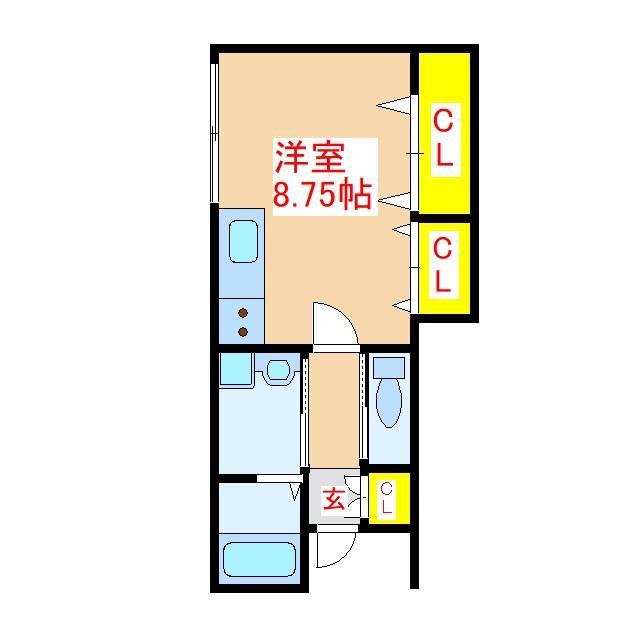 GRI-MAISON(ワンルーム/1階)の間取り写真