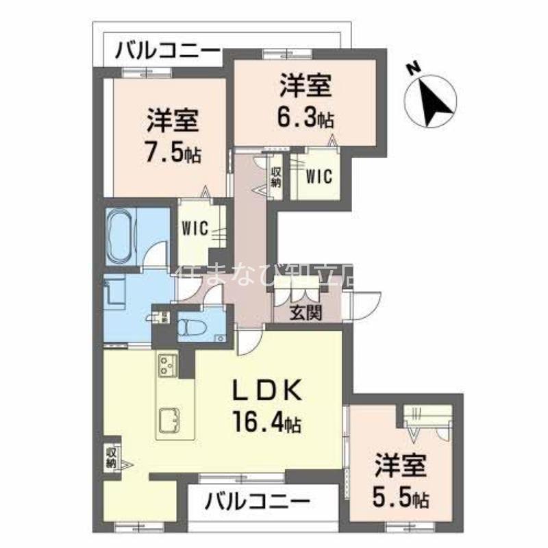 フレオベージ(3LDK/3階)の間取り写真