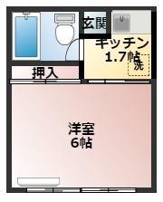 サンライズ湊(1K/2階)の間取り写真