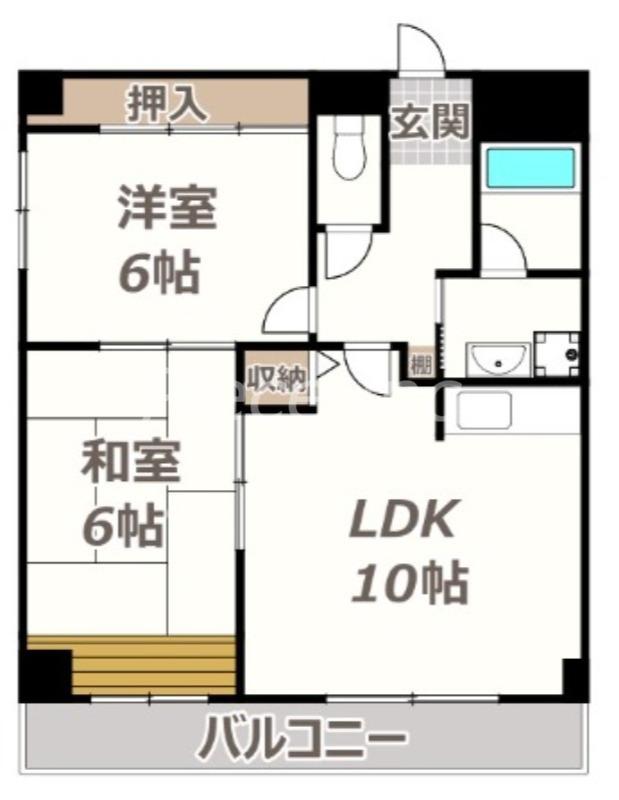 アンボジュール日愛(2LDK/4階)の間取り写真