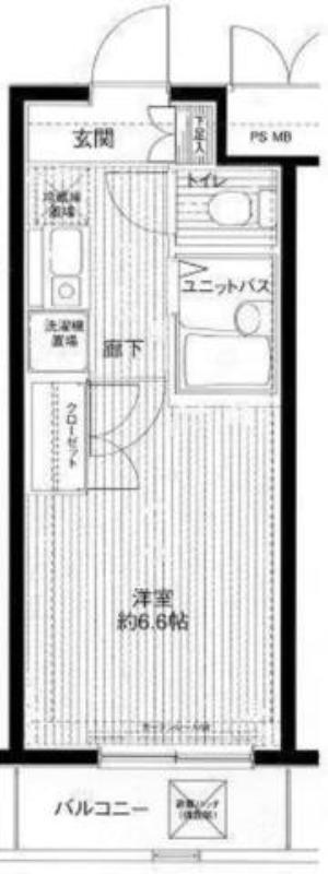 メインステージ目黒南(1K/2階)の間取り写真