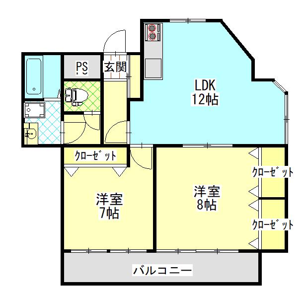 第3オレンジコーポ(2LDK/2階)の間取り写真
