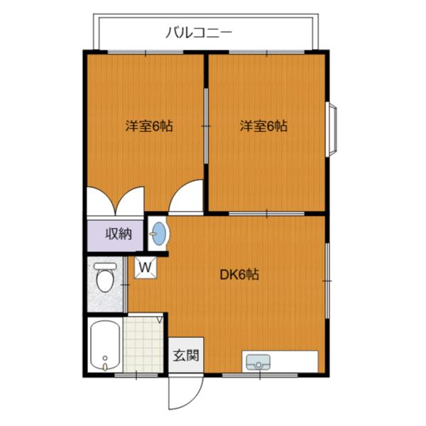 チェリーハイムA(2DK/1階)の間取り写真
