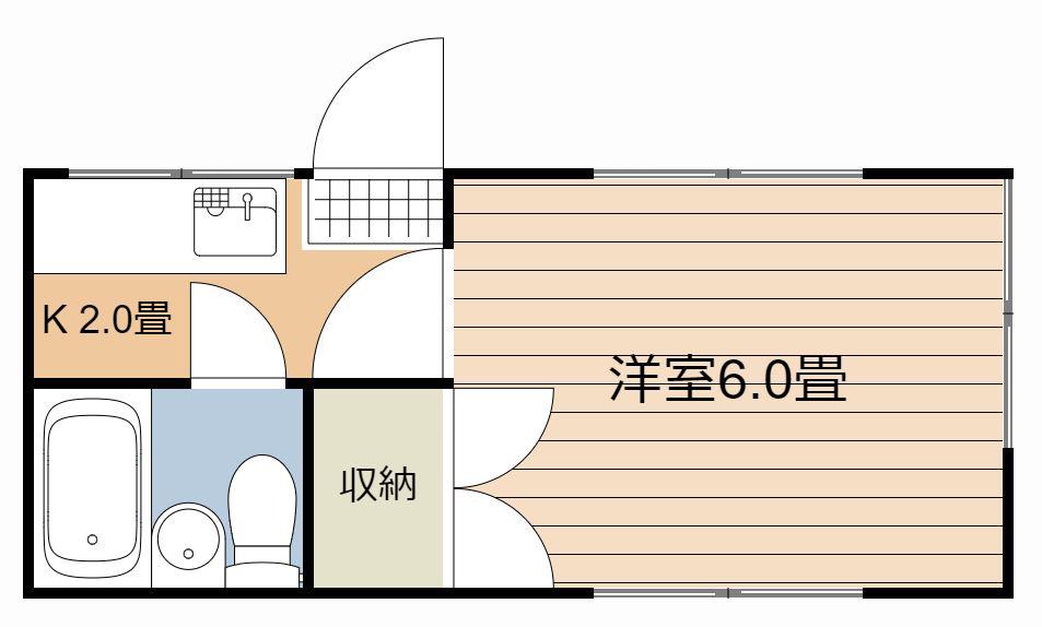 第3住友ハイツ(1K/2階)の間取り写真