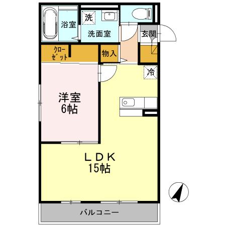 ル・ソレイユ(1LDK/3階)の間取り写真