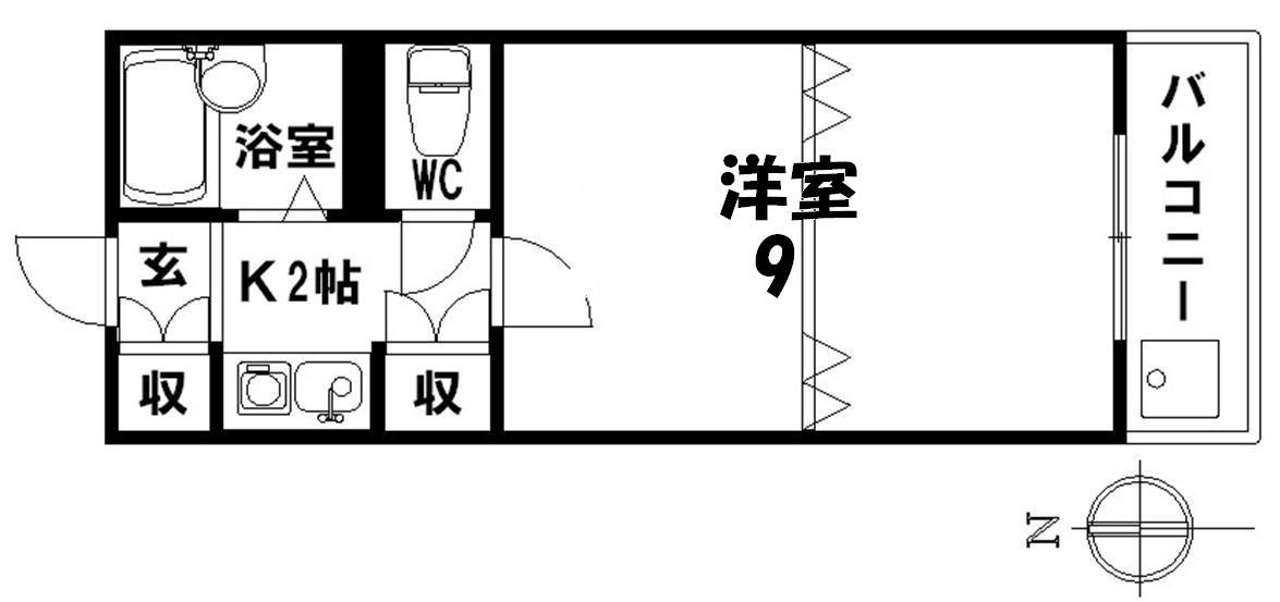 パールプラザ堀田(1K/6階)の間取り写真