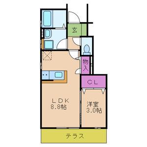地下鉄今里筋線 清水駅(大阪メトロ) 徒歩2分 3階建 築13年(1LDK/1階)の間取り写真