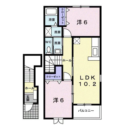 ウィン・ウィンA(2LDK/2階)の間取り写真