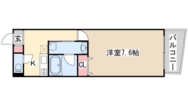 CITYSPIRE神戸元町1(1K/3階)の間取り写真