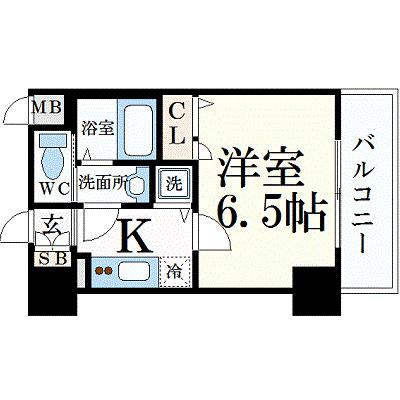 ララプレイス ザ・京橋ステラ(1K/5階)の間取り写真