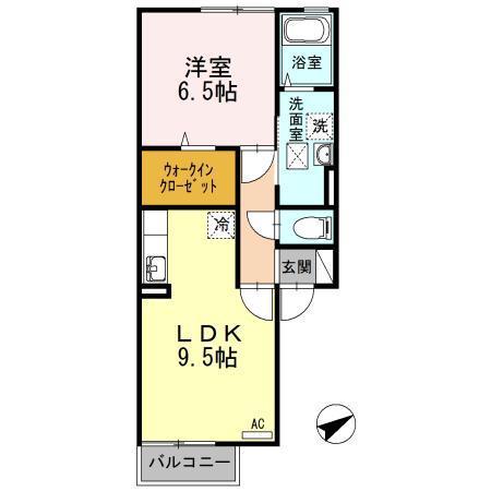 ベルゲホッホ(1LDK/2階)の間取り写真