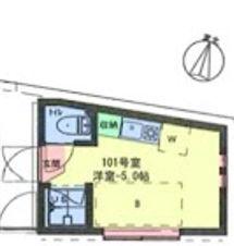 アーバンプレイス中井IIIB(ワンルーム/1階)の間取り写真