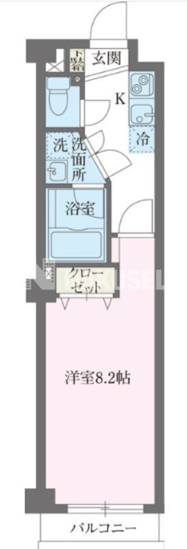 サウダージジユウガオカ(1K/2階)の間取り写真
