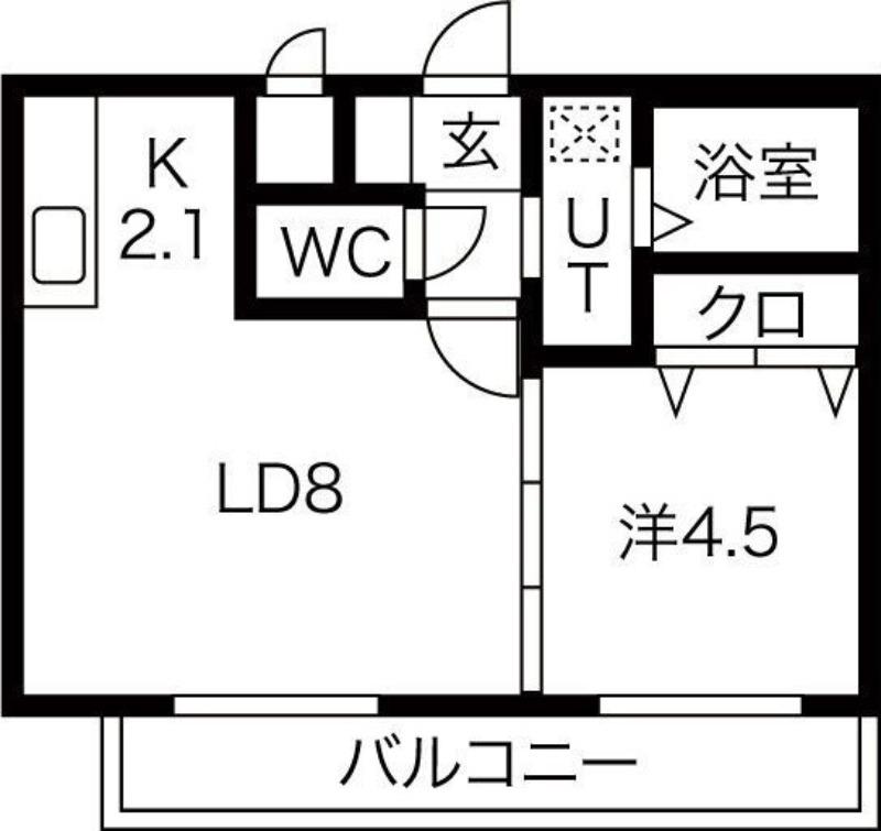 セリジェ琴似(1LDK/3階)の間取り写真