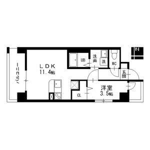 FINE CALL TB-F(1LDK/5階)の間取り写真